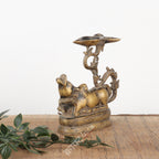 Brass Sitting Nandi Oil Lamp