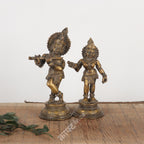 Brass Radha Krishna Idol 8"