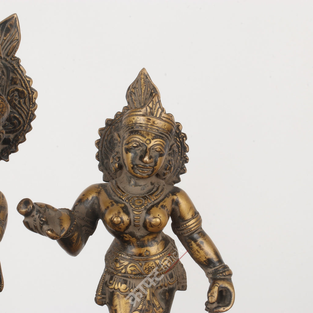 Brass Radha Krishna Idol 8"