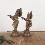 Brass Radha Krishna Idol 8"