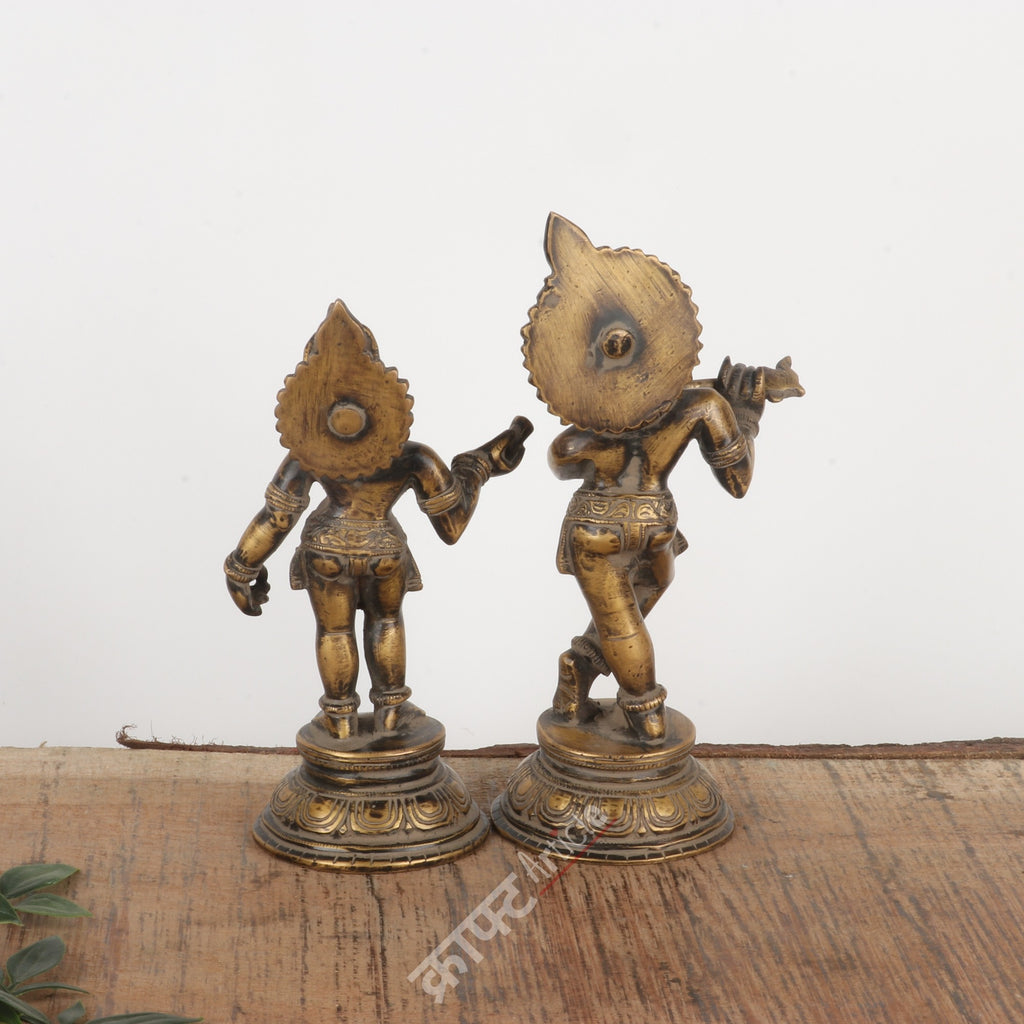 Brass Radha Krishna Idol 8"