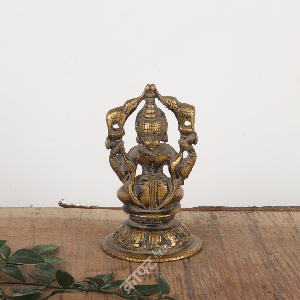 Brass Gaja Lakshmi Idol 6"