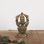 Brass Gaja Lakshmi Idol 6"