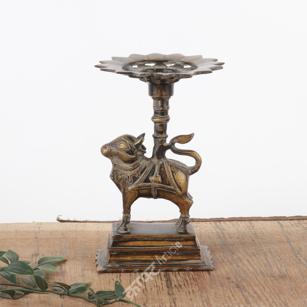 Brass Nandi Candle Stand