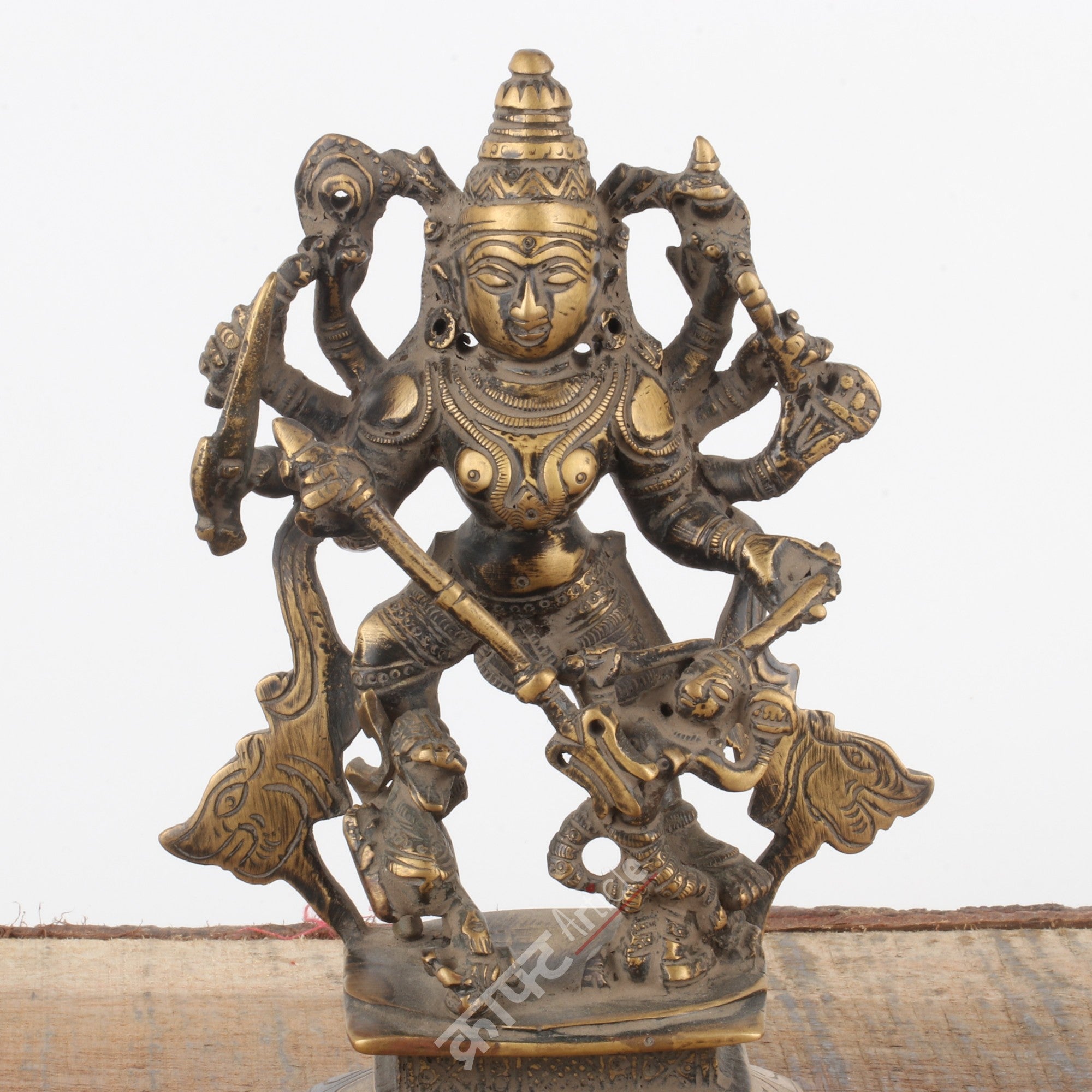 Brass Goddess Durga Mahishasura Mardini Idol