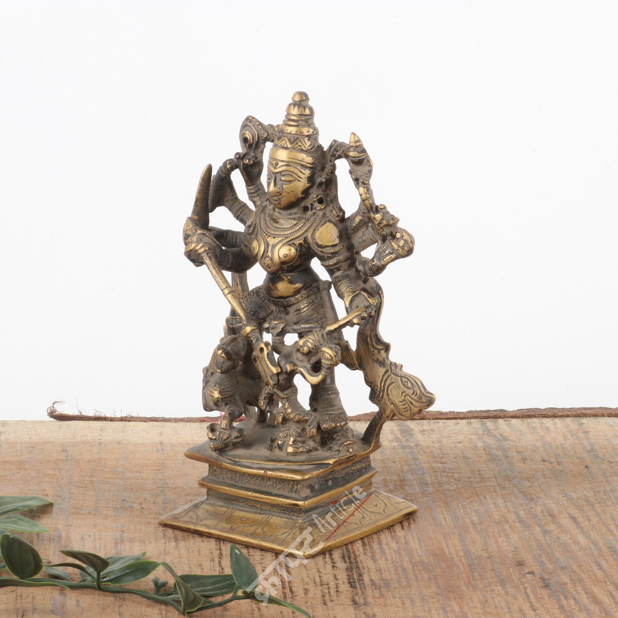 Brass Goddess Durga Mahishasura Mardini Idol