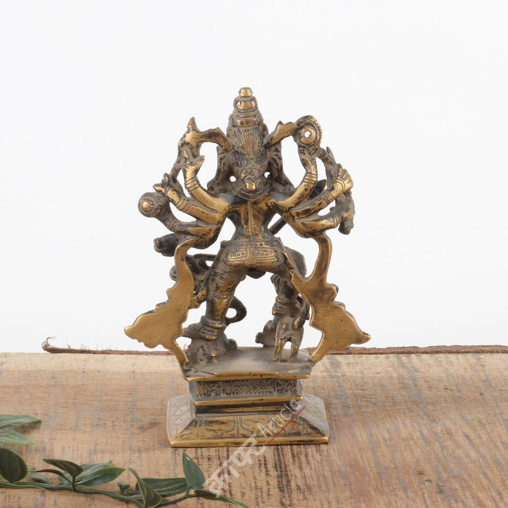 Brass Goddess Durga Mahishasura Mardini Idol