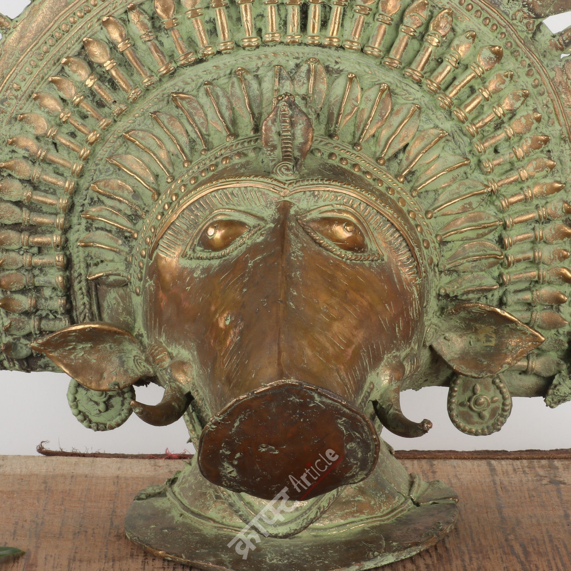 Brass Varaha Head Sculpture