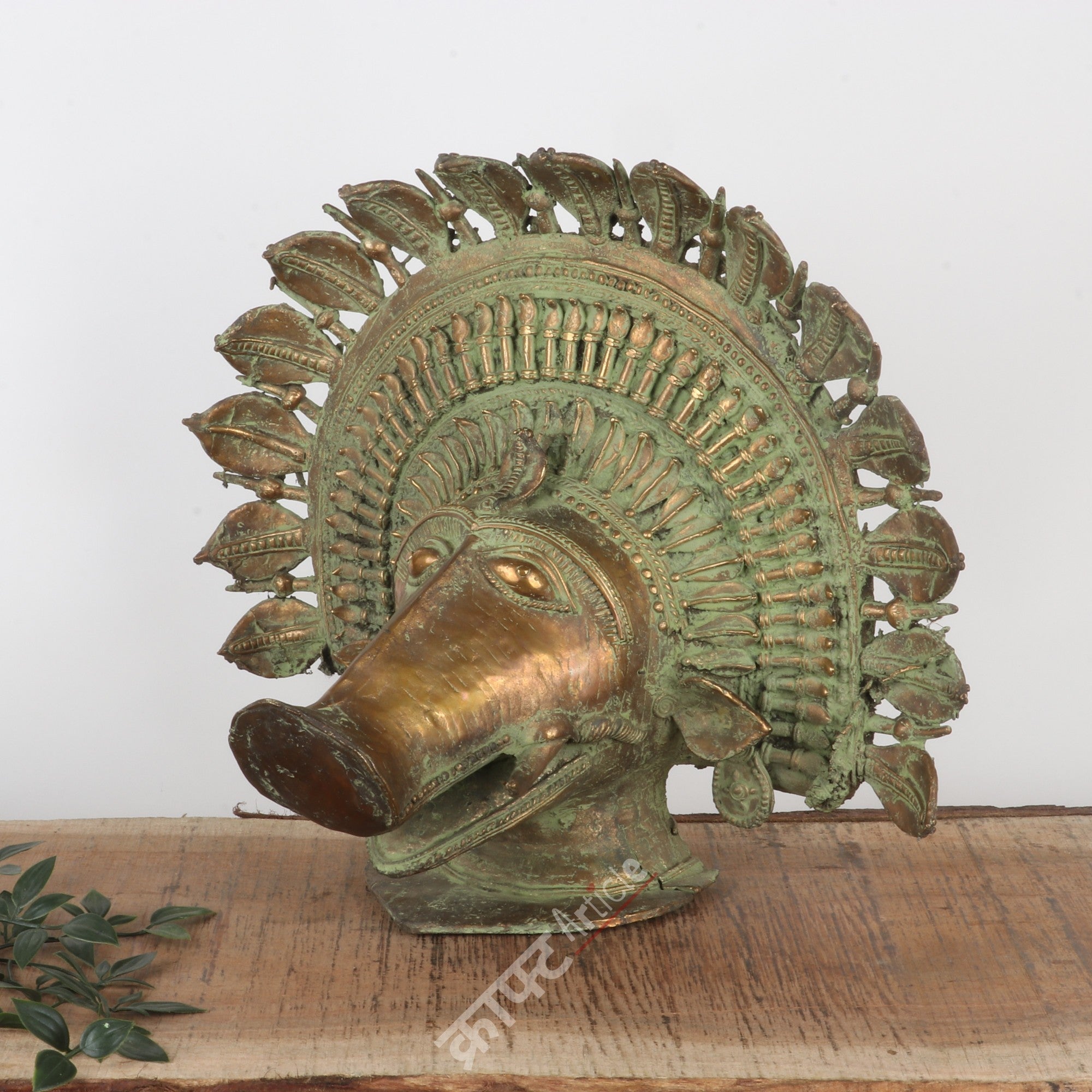 Brass Varaha Head Sculpture