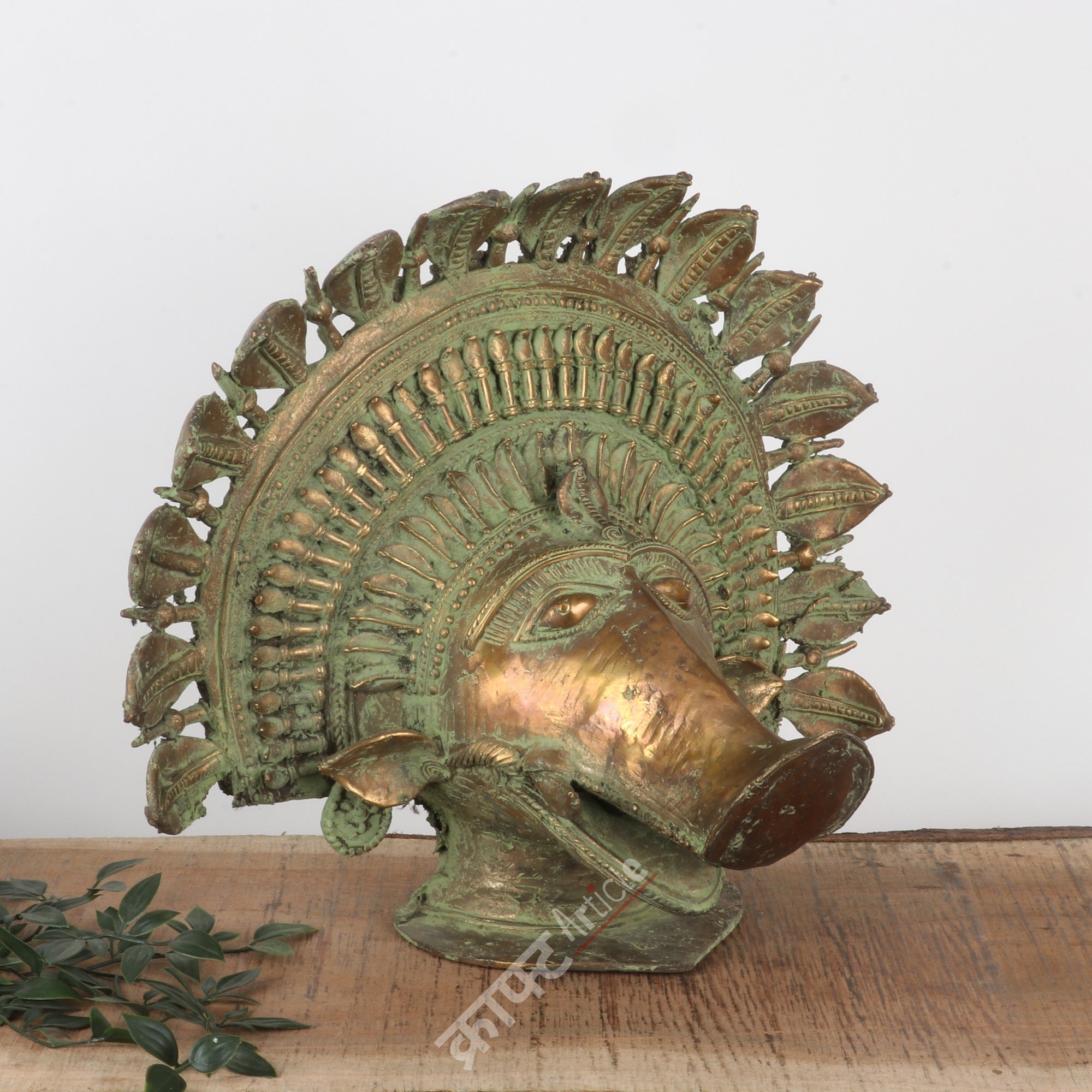 Brass Varaha Head Sculpture
