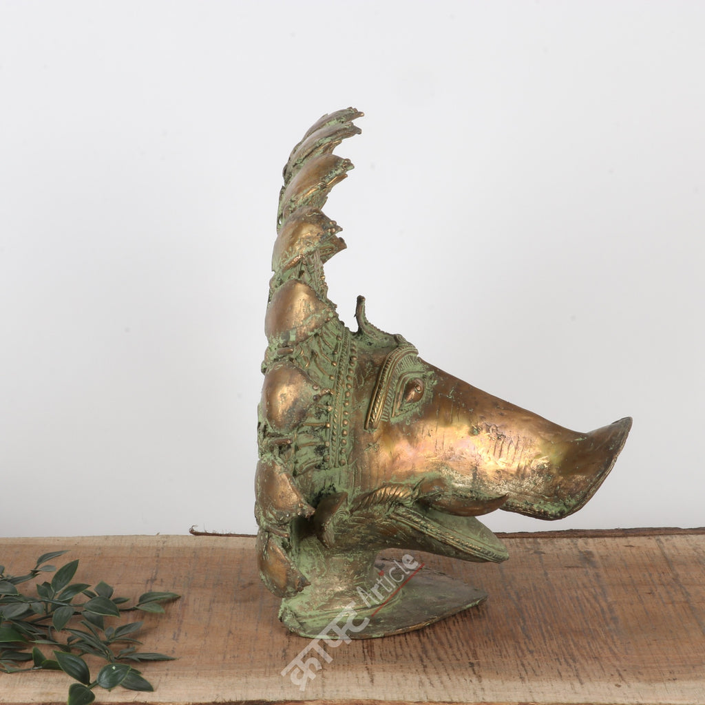 Brass Varaha Head Sculpture