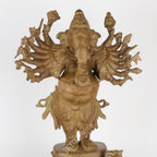 Brass Multi-Armed Lord Ganesha Idol