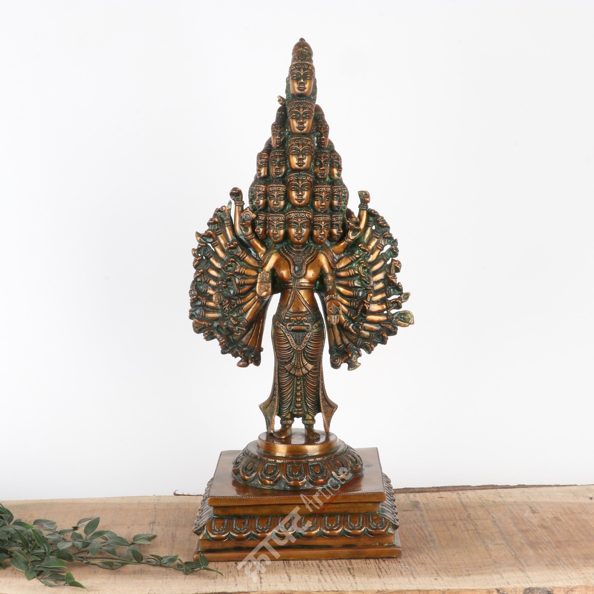 Lord Sadashiva Multi-Headed, Multi-Armed Brass Statue