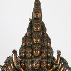 Lord Sadashiva Multi-Headed, Multi-Armed Brass Statue