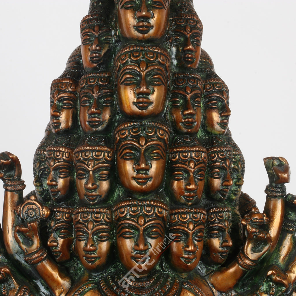 Lord Sadashiva Multi-Headed, Multi-Armed Brass Statue