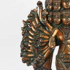Lord Sadashiva Multi-Headed, Multi-Armed Brass Statue