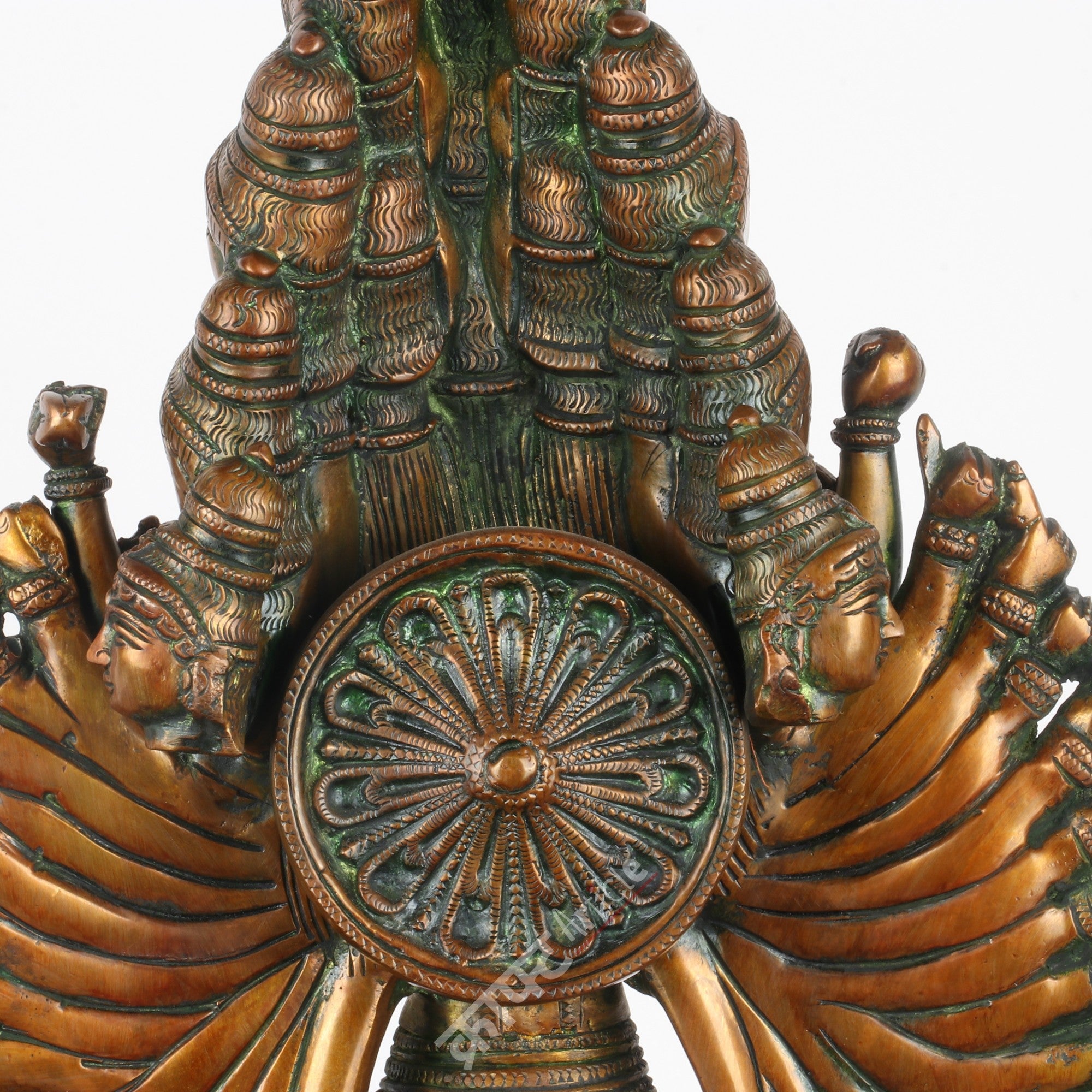 Lord Sadashiva Multi-Headed, Multi-Armed Brass Statue