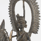 Brass Dokra Tribal Horse Rider Sculpture