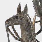 Brass Dokra Tribal Horse Rider Sculpture