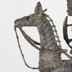 Brass Dokra Tribal Horse Rider Sculpture