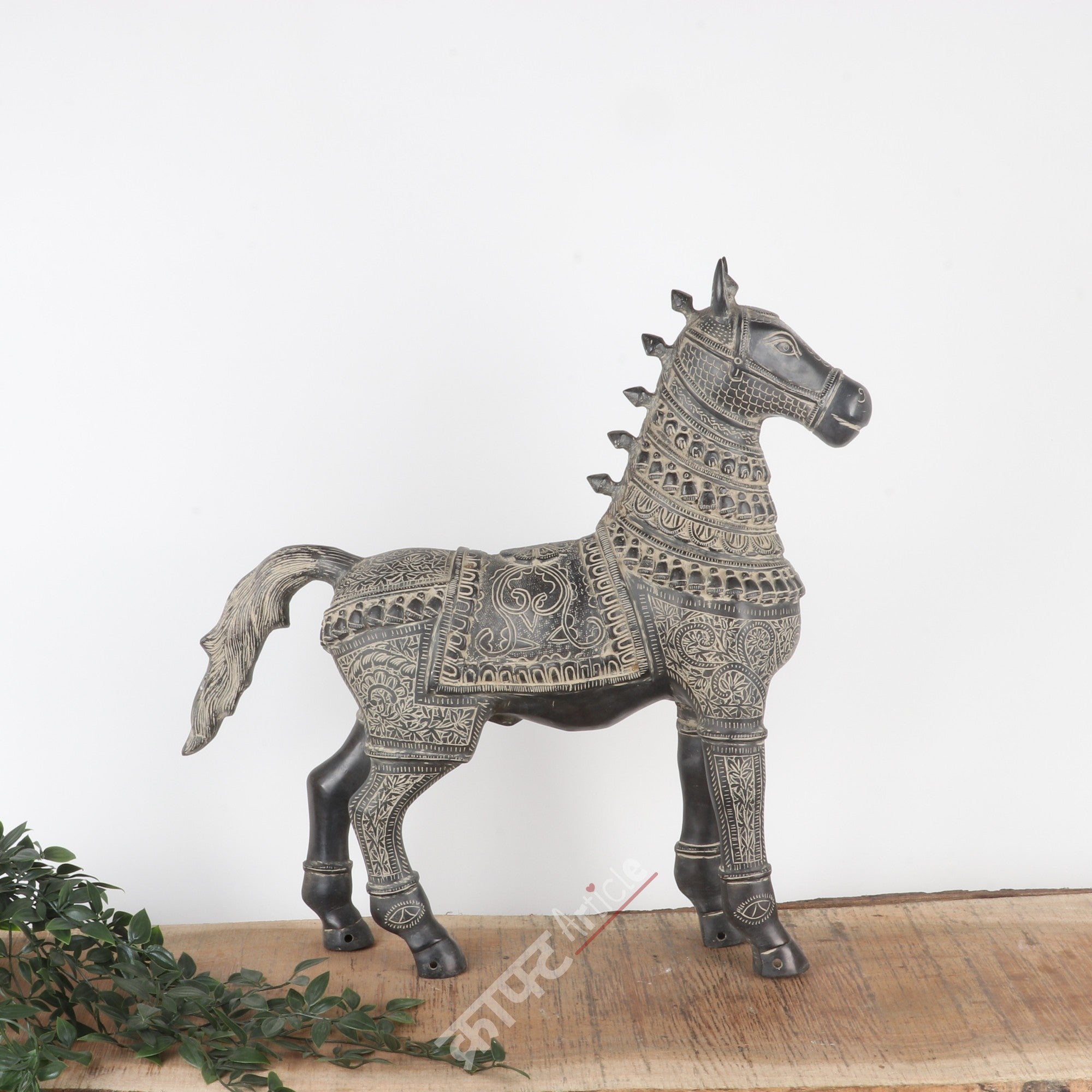 Brass Horse Sculpture 21"