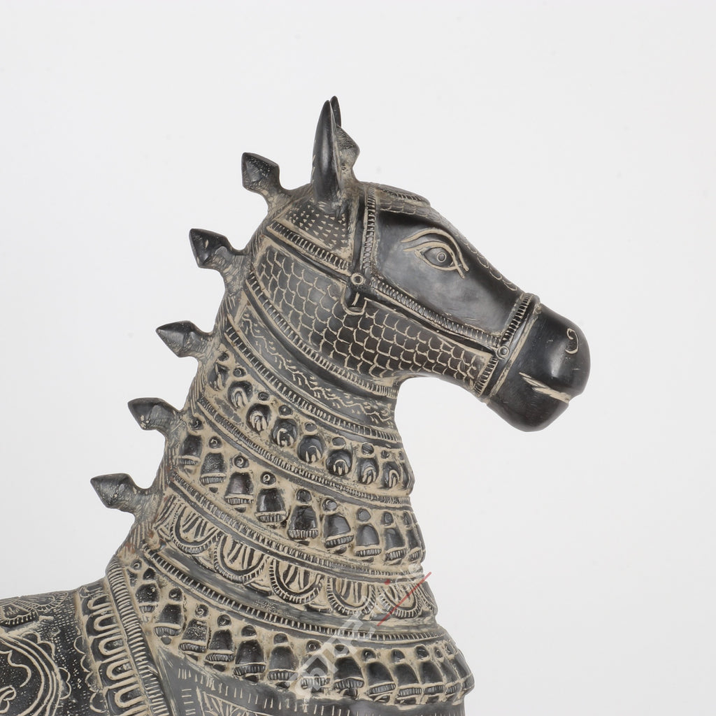 Brass Horse Sculpture 21"