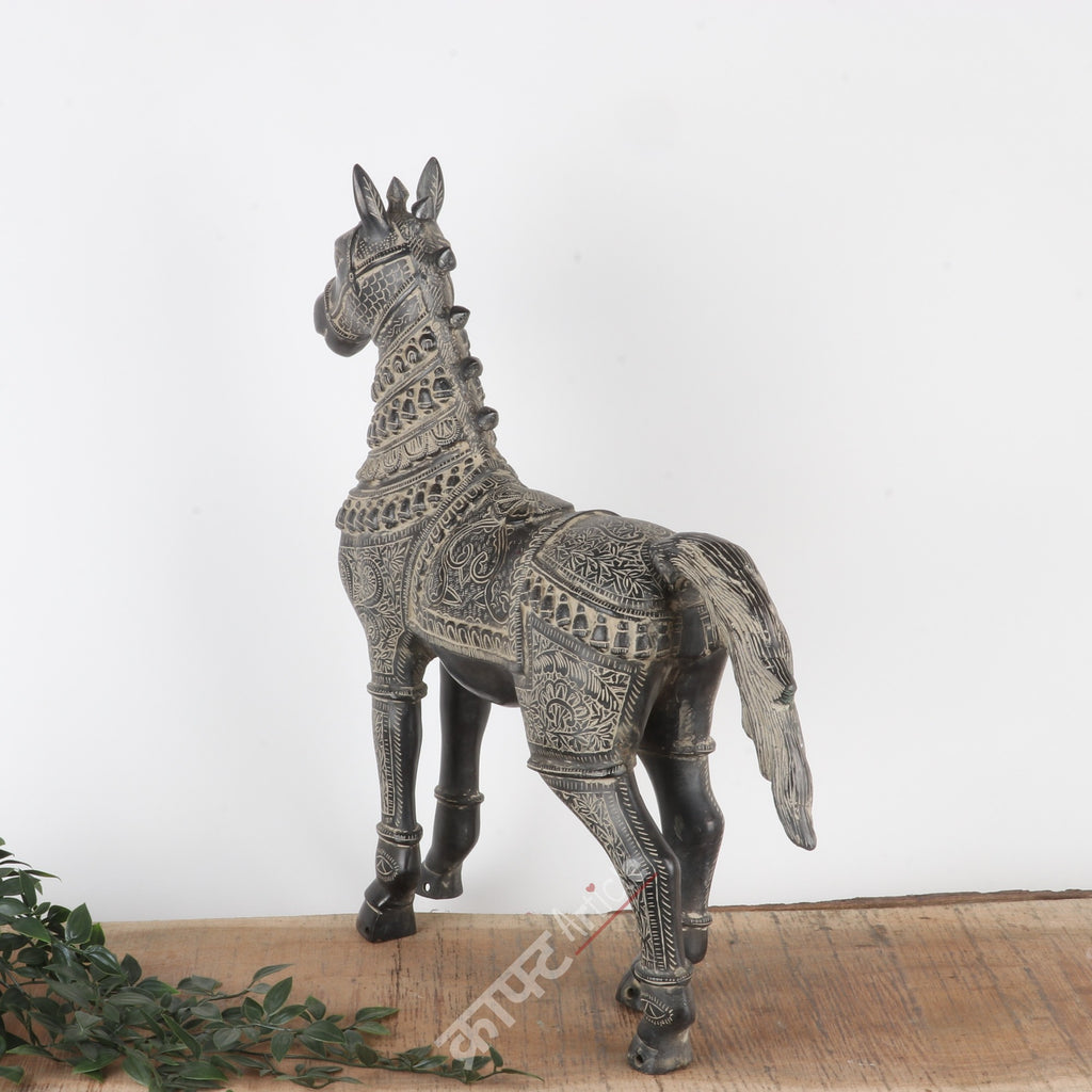 Brass Horse Sculpture 21"