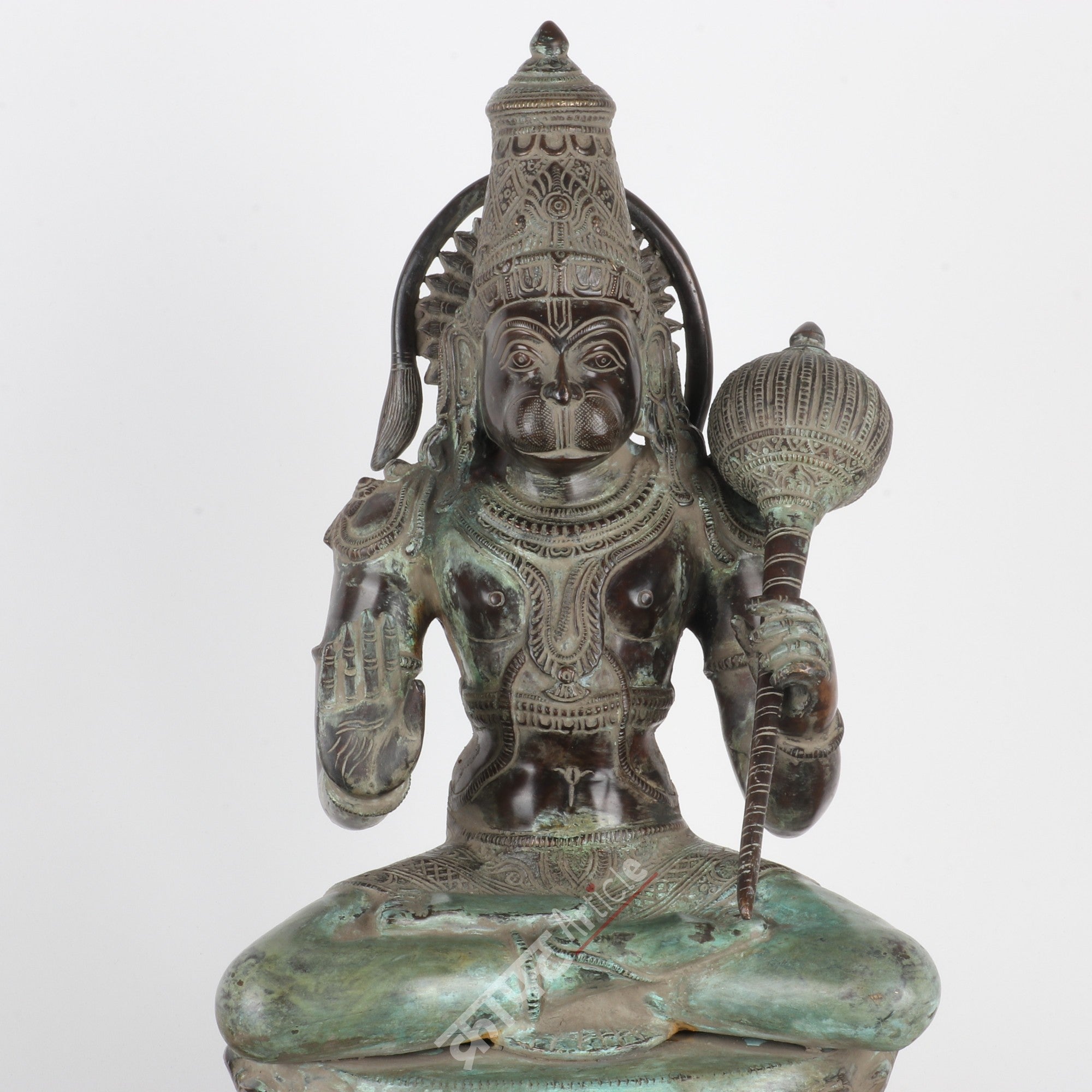 Brass Lord Hanuman Sitting Statue