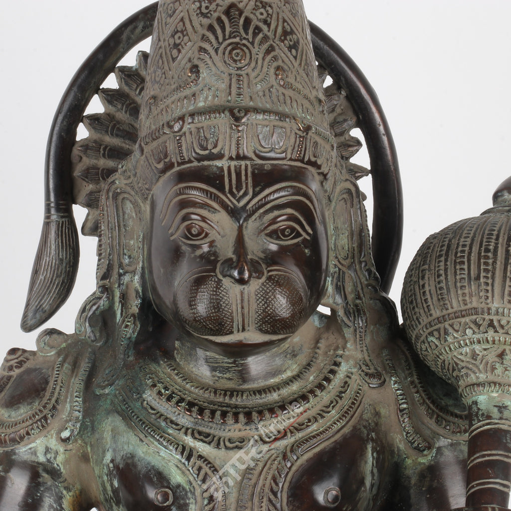 Brass Lord Hanuman Sitting Statue