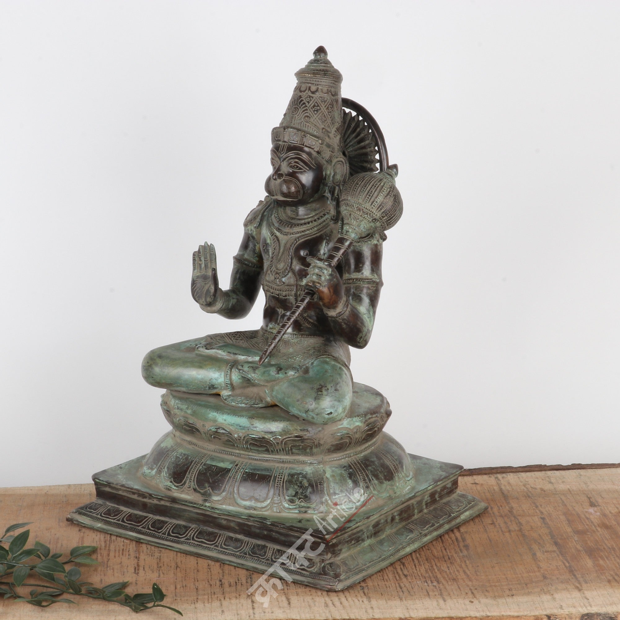 Brass Lord Hanuman Sitting Statue