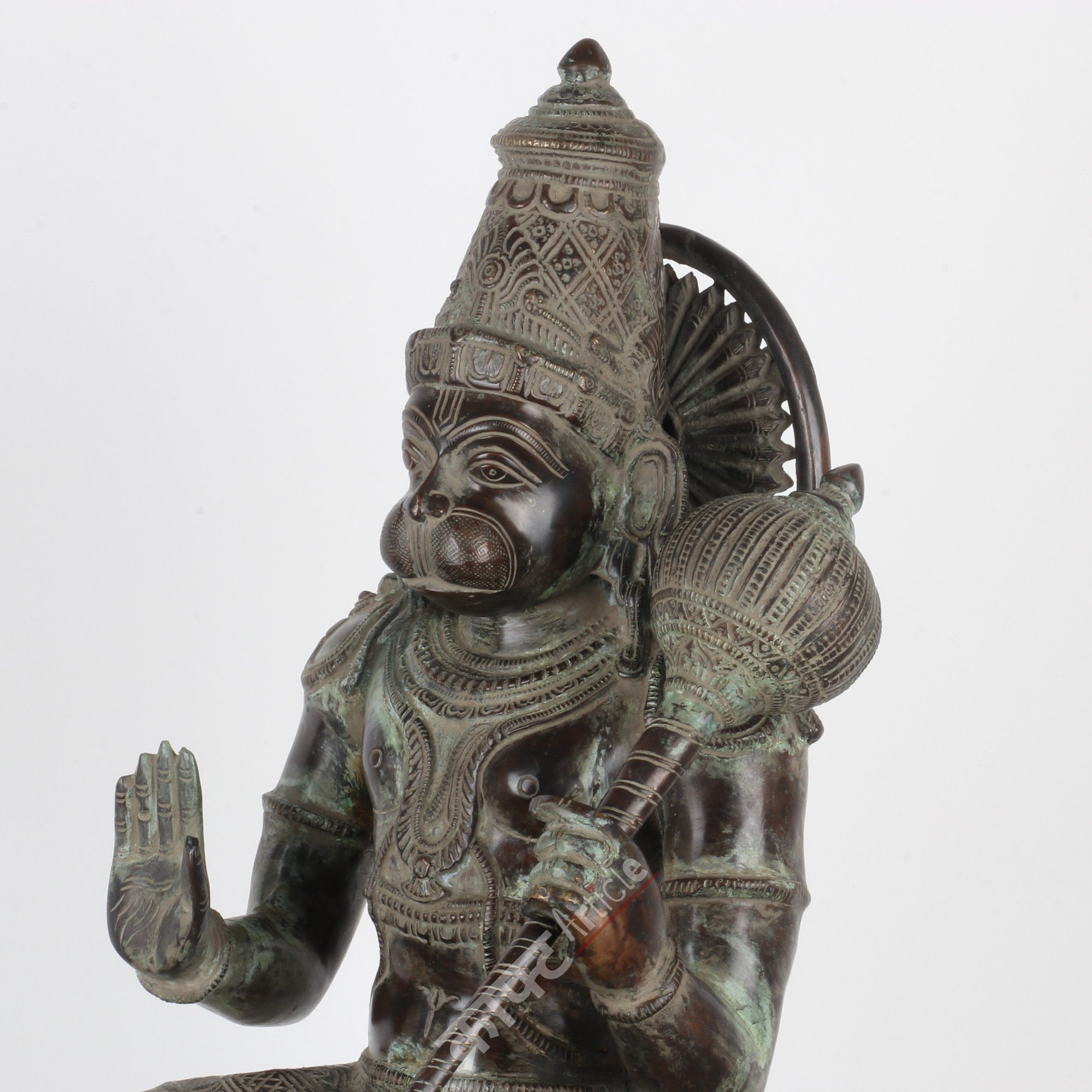 Brass Lord Hanuman Sitting Statue