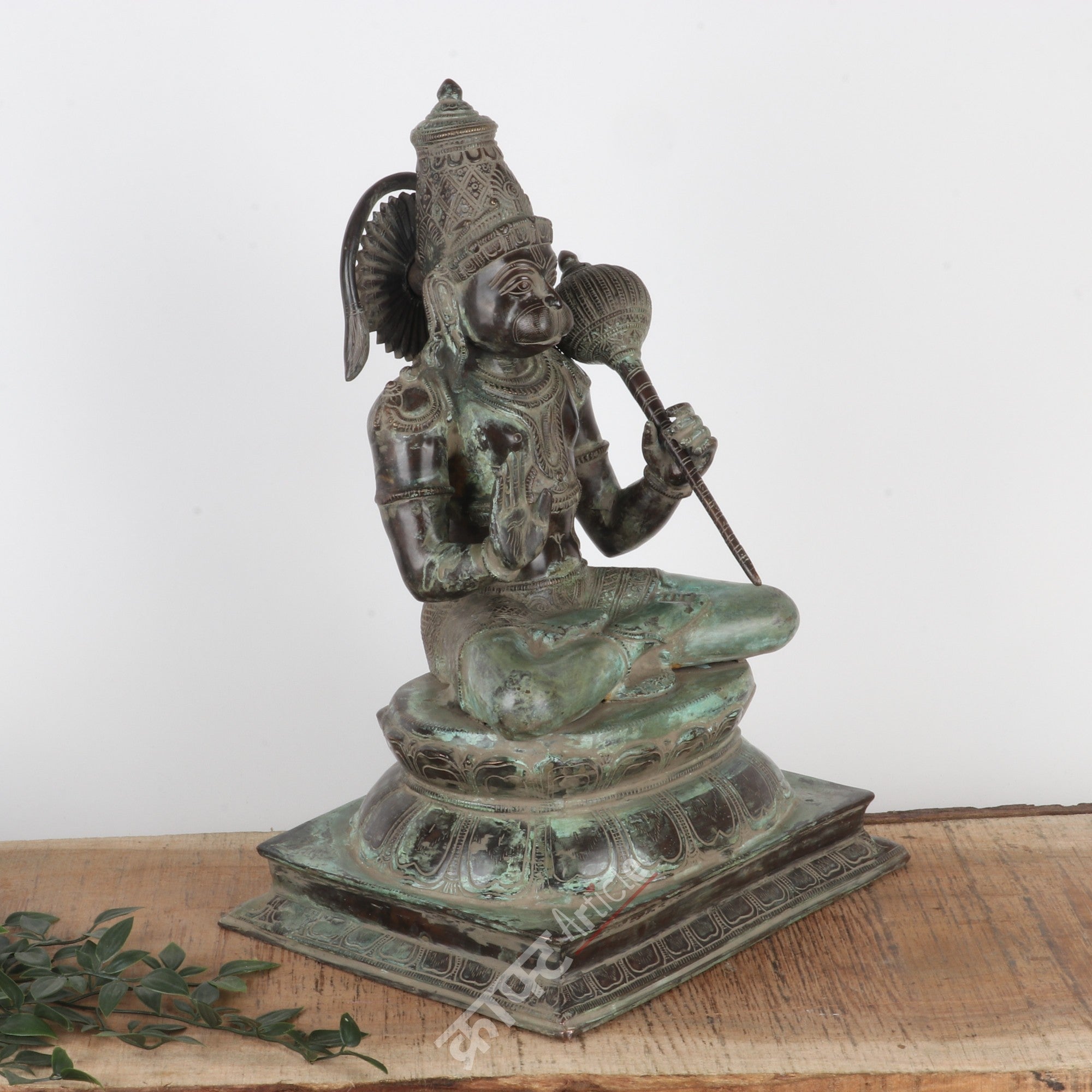 Brass Lord Hanuman Sitting Statue