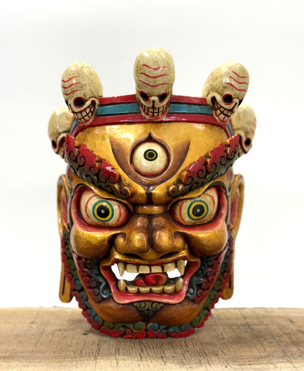 Tibetan Himalayan Wooden Ritual Mask