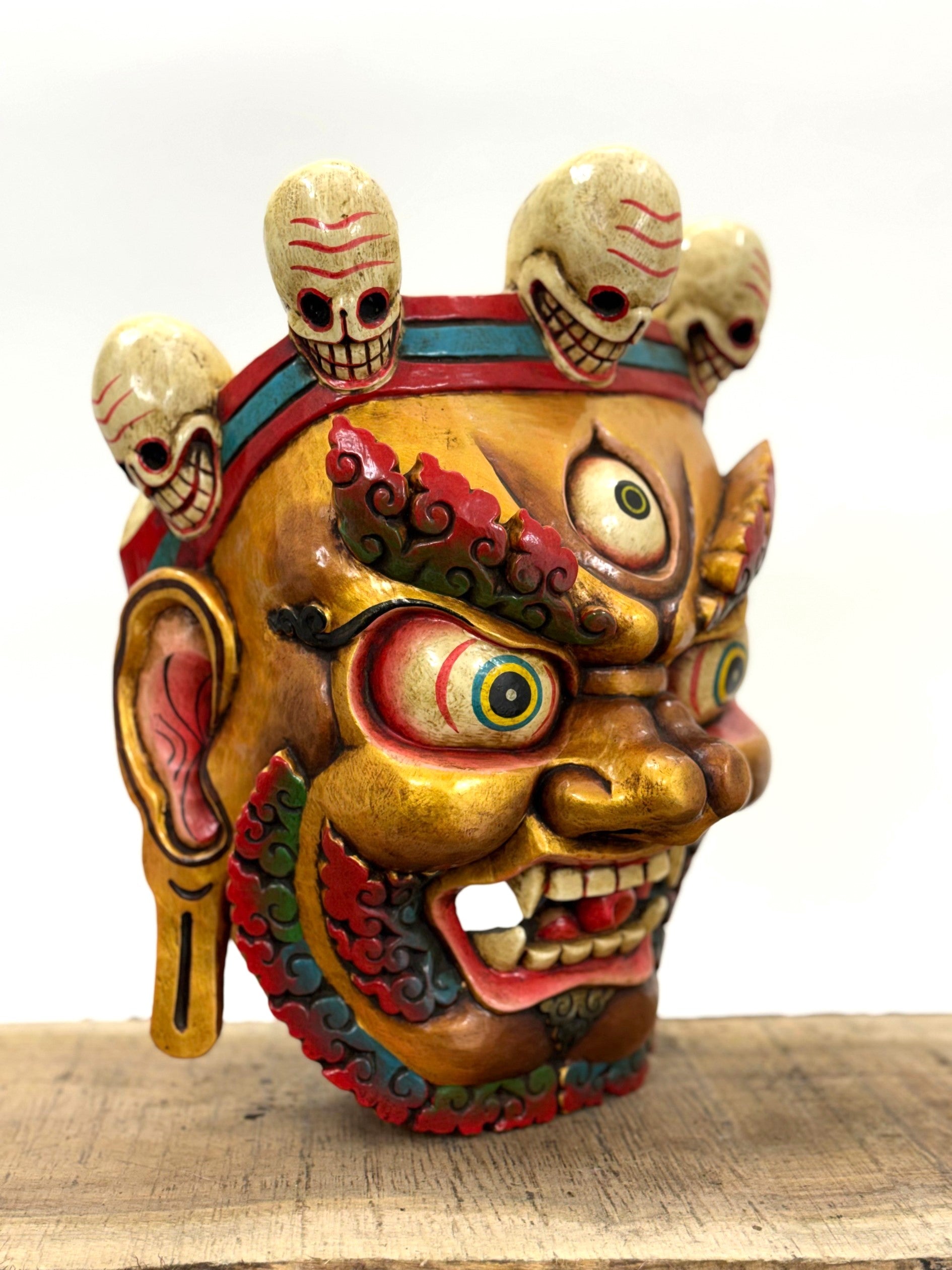 Tibetan Himalayan Wooden Ritual Mask
