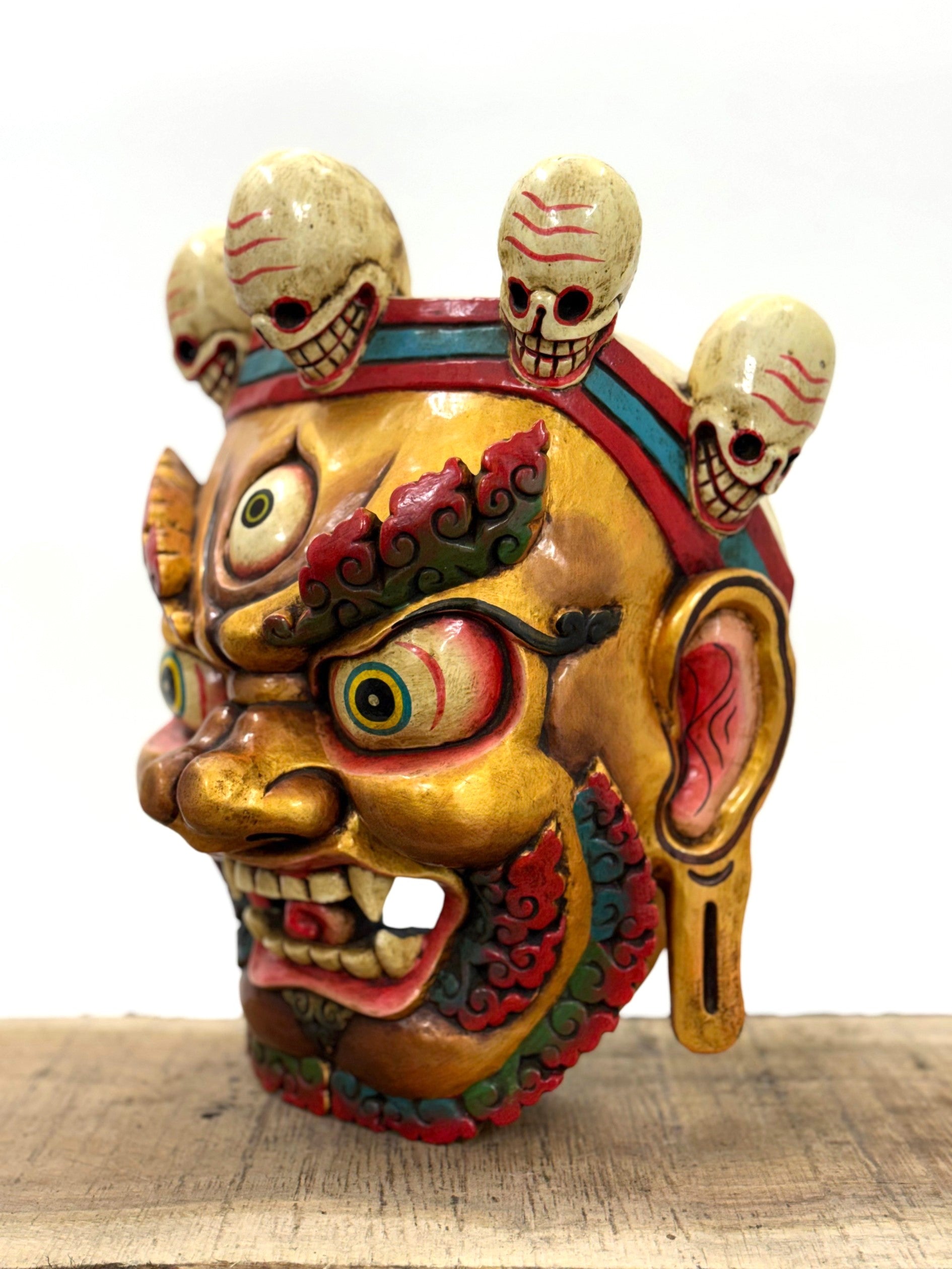 Tibetan Himalayan Wooden Ritual Mask
