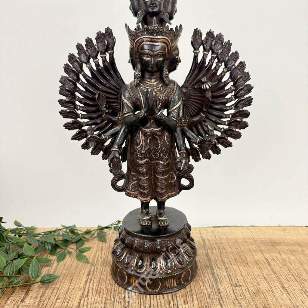 Avalokiteshvara Sculpture Brass Copper Silver