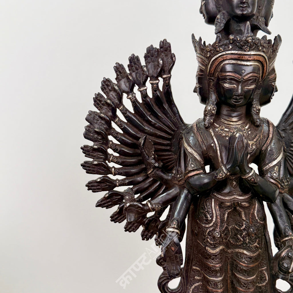 Avalokiteshvara Sculpture Brass Copper Silver