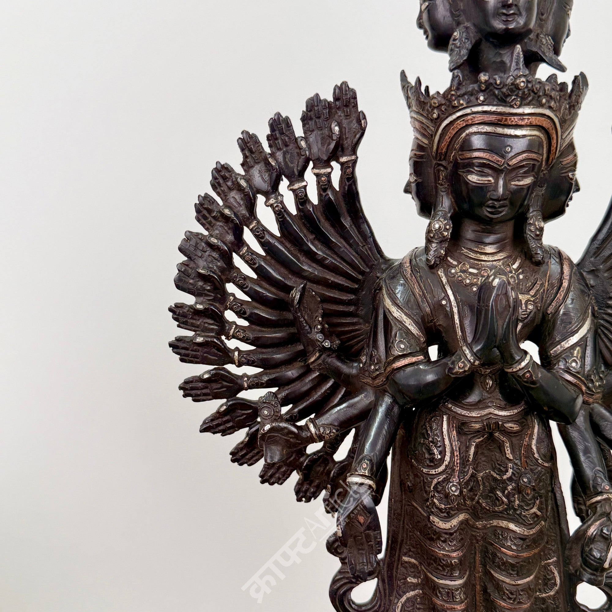 Avalokiteshvara Sculpture Brass Copper Silver