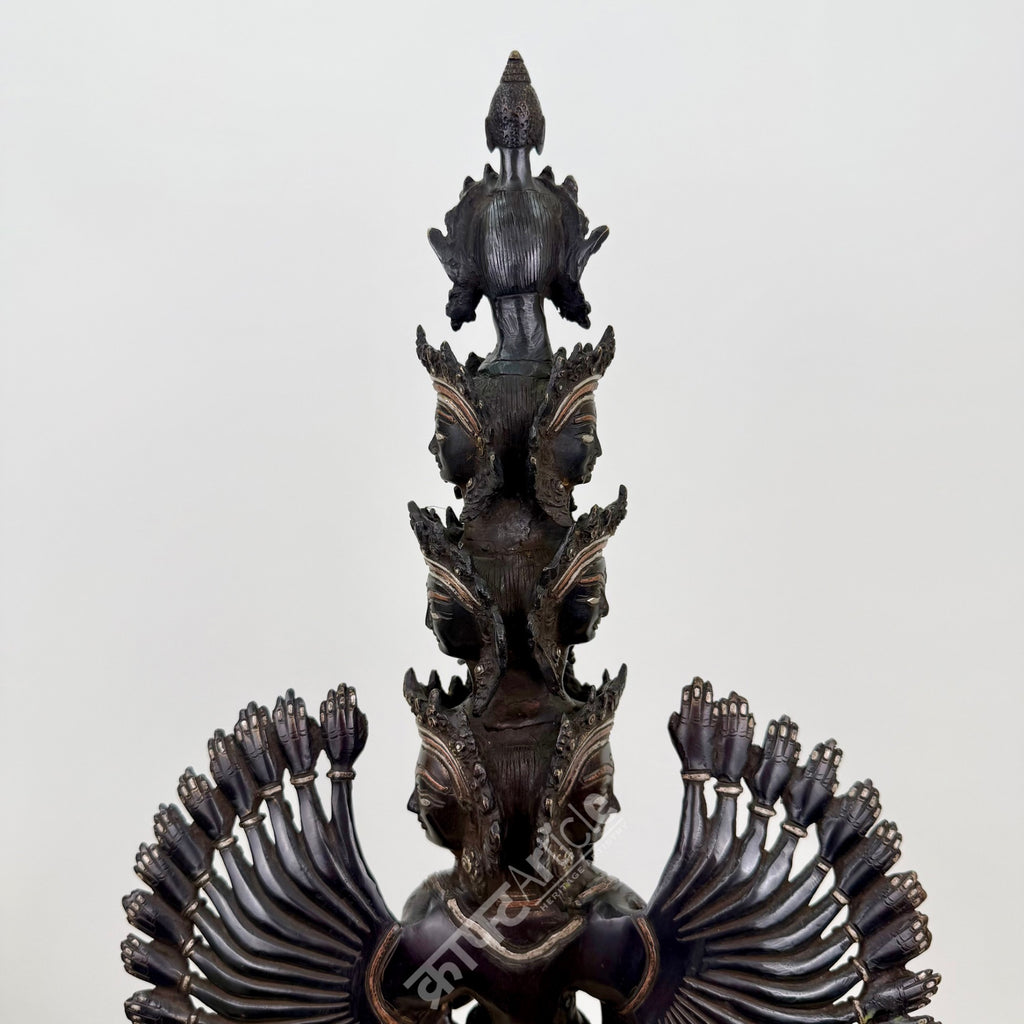 Avalokiteshvara Sculpture Brass Copper Silver