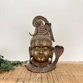 Brass Shiva Head Sculpture 16"