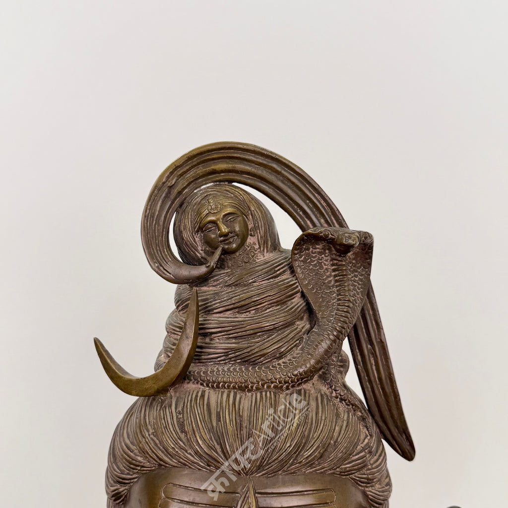 Brass Shiva Head Sculpture 16"