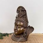 Brass Shiva Head Sculpture 16"