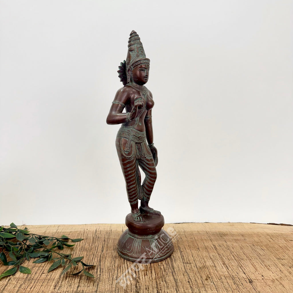 Brass Goddess Parvati Sculpture