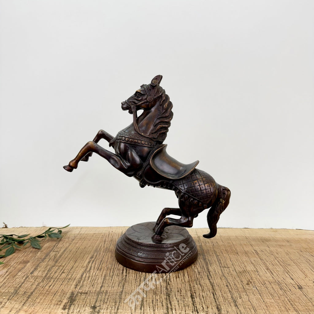 Brass Rearing Horse Sculpture Set (Pair)