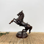 Brass Rearing Horse Sculpture Set (Pair)