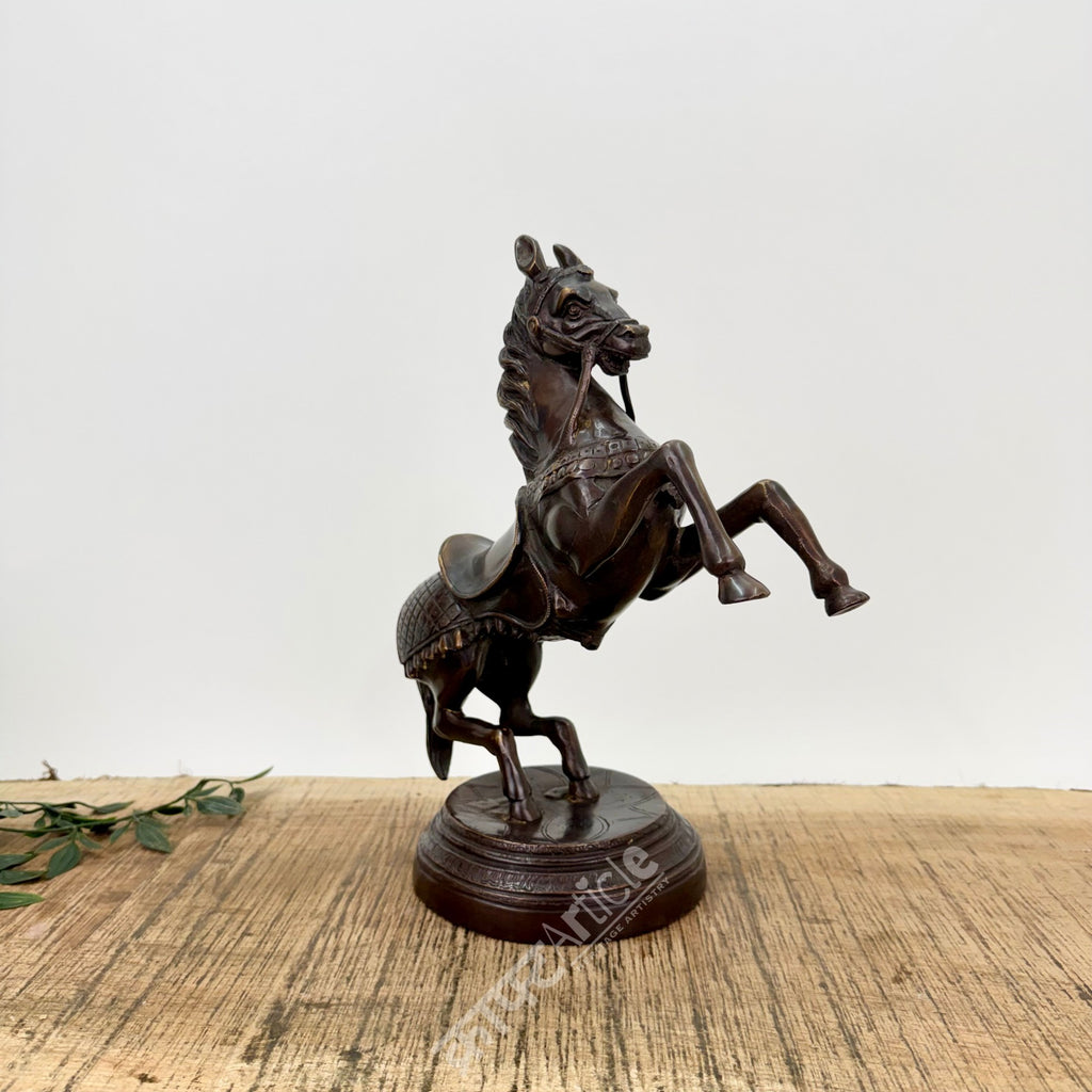Brass Rearing Horse Sculpture Set (Pair)