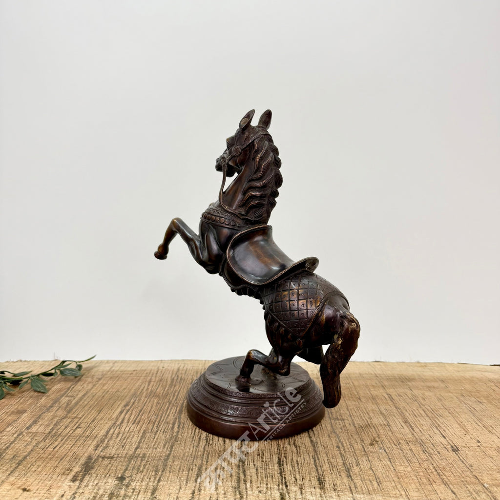 Brass Rearing Horse Sculpture Set (Pair)