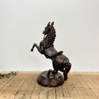 Brass Rearing Horse Sculpture Set (Pair)