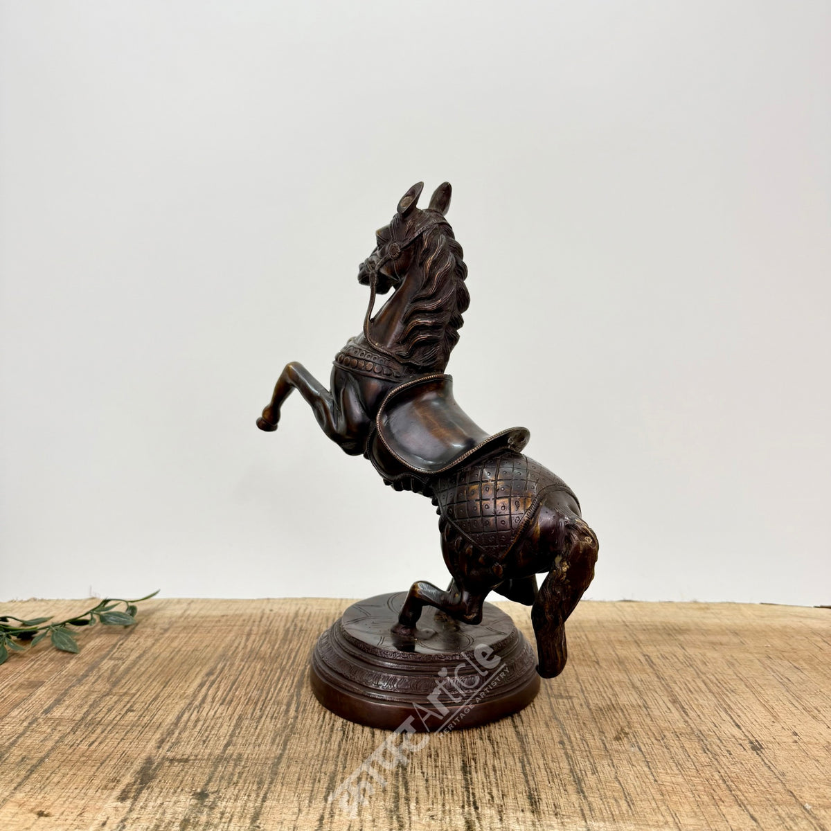 Brass Rearing Horse Sculpture Set (Pair)