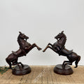 Brass Rearing Horse Sculpture Set (Pair)